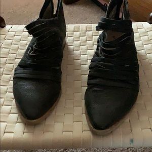Free People pointed black flats